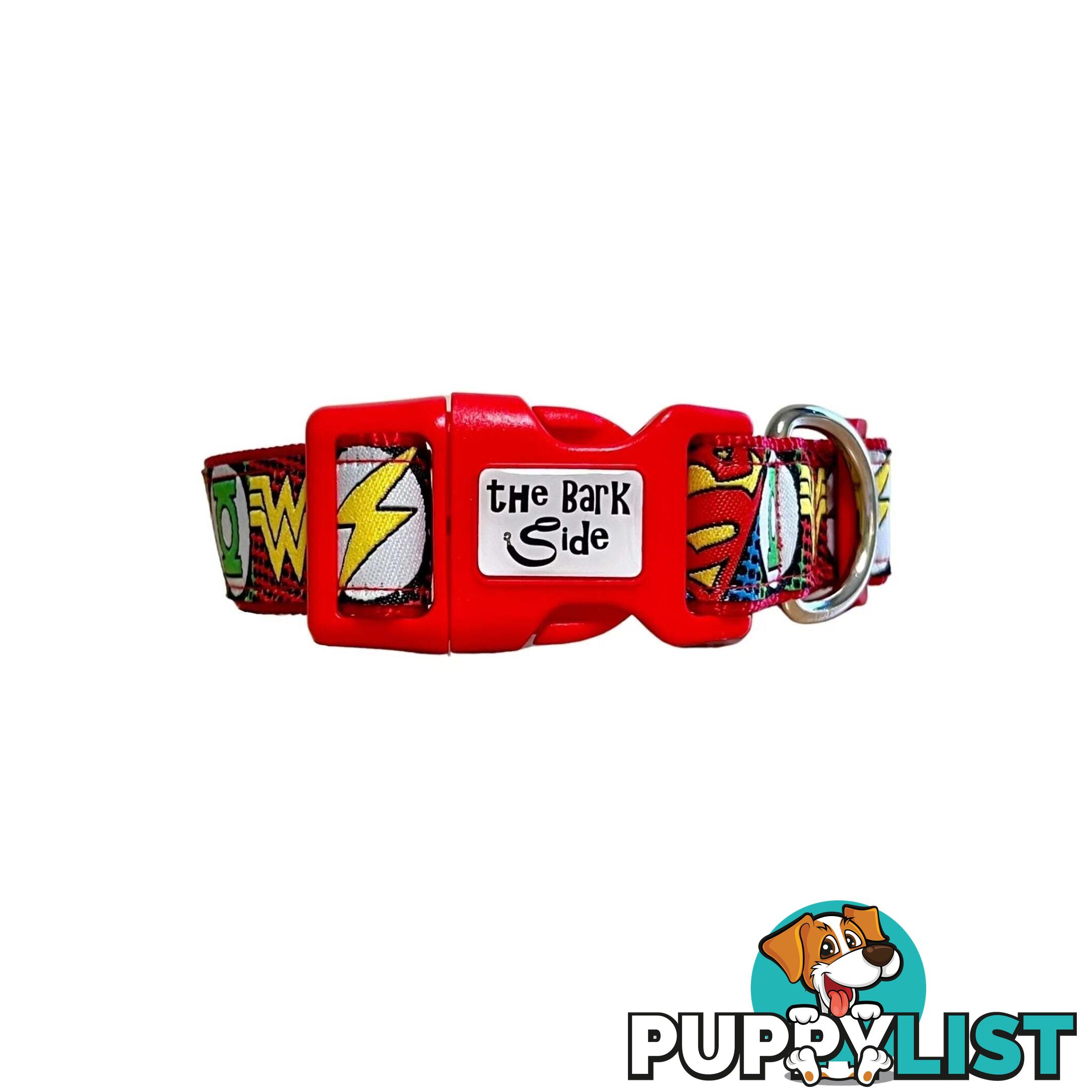 Superhero Dog Collar - Hand Made by The Bark Side - TBHEROSXSRED
