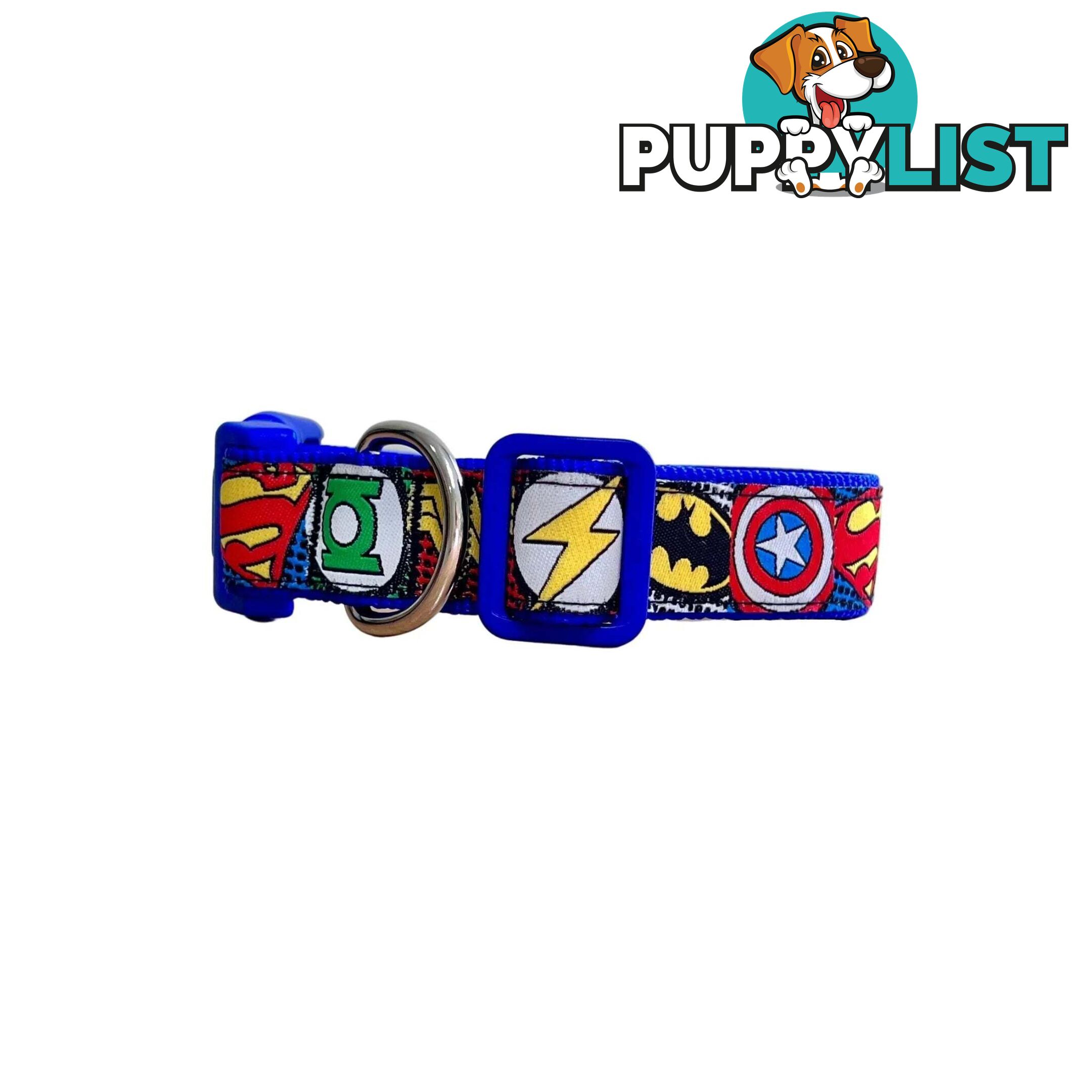 Superhero Dog Collar - Hand Made by The Bark Side - TBHEROSXSRED