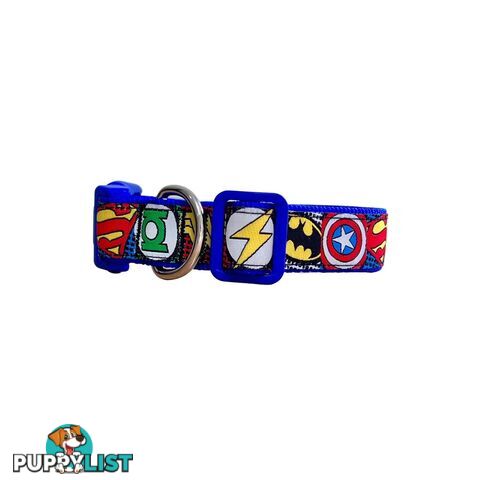 Superhero Dog Collar - Hand Made by The Bark Side - TBHEROSXSRED