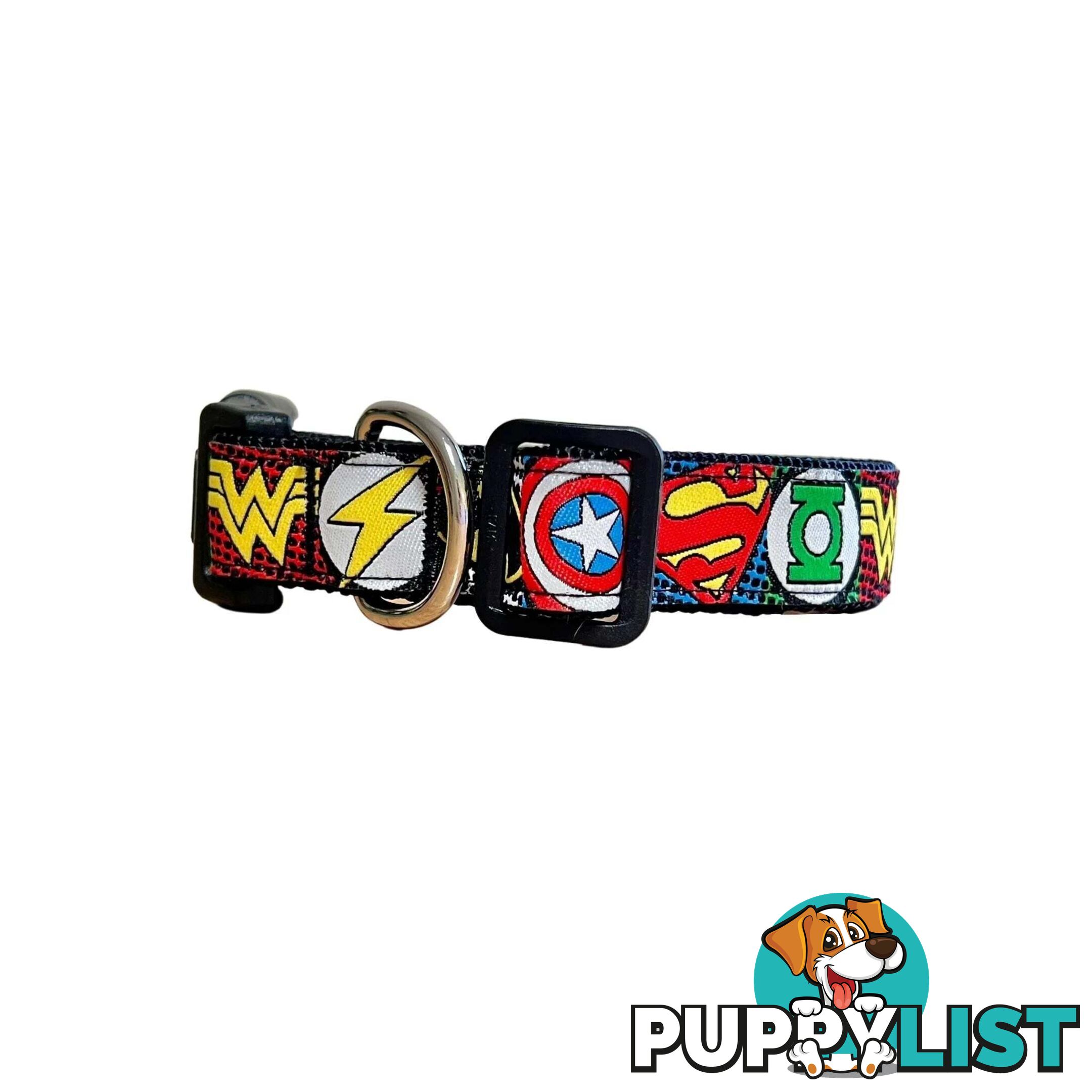 Superhero Dog Collar - Hand Made by The Bark Side - TBHEROSXSRED