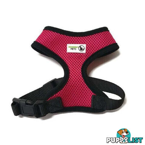 Pet Harness Soft Air Mesh Padded Adjustable  - Moondidley Pets - MDPHARMESXLRED