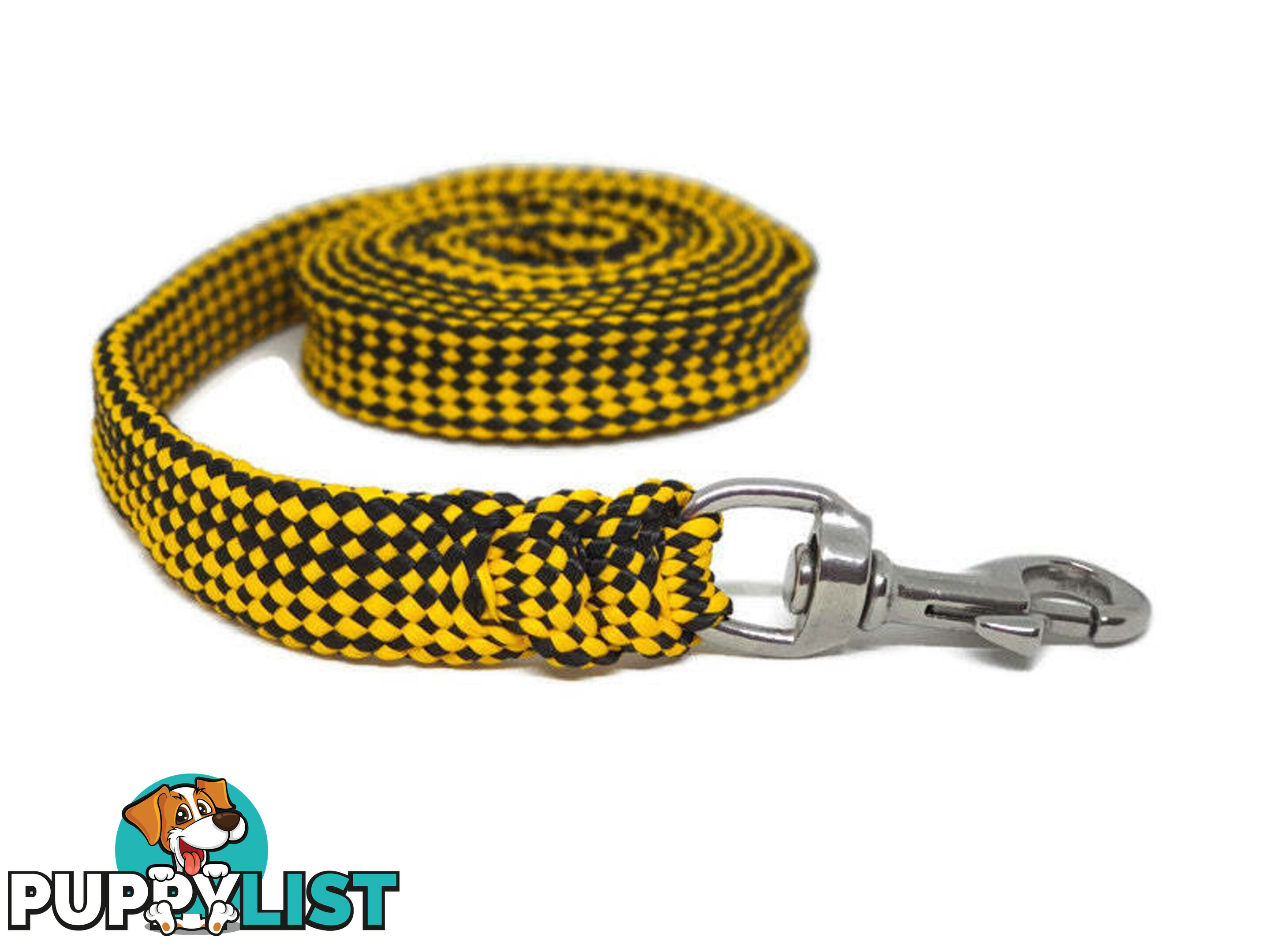 1.8m to 10m Long Dog Lead No Stitching Tough Yarnix 20mm Wide - YNXLD205SSREDGRN