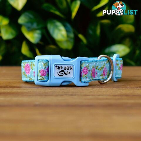 Rose Dog Collar / XS - L - Hand Made by The Bark Side - TBSROSLGEPNK