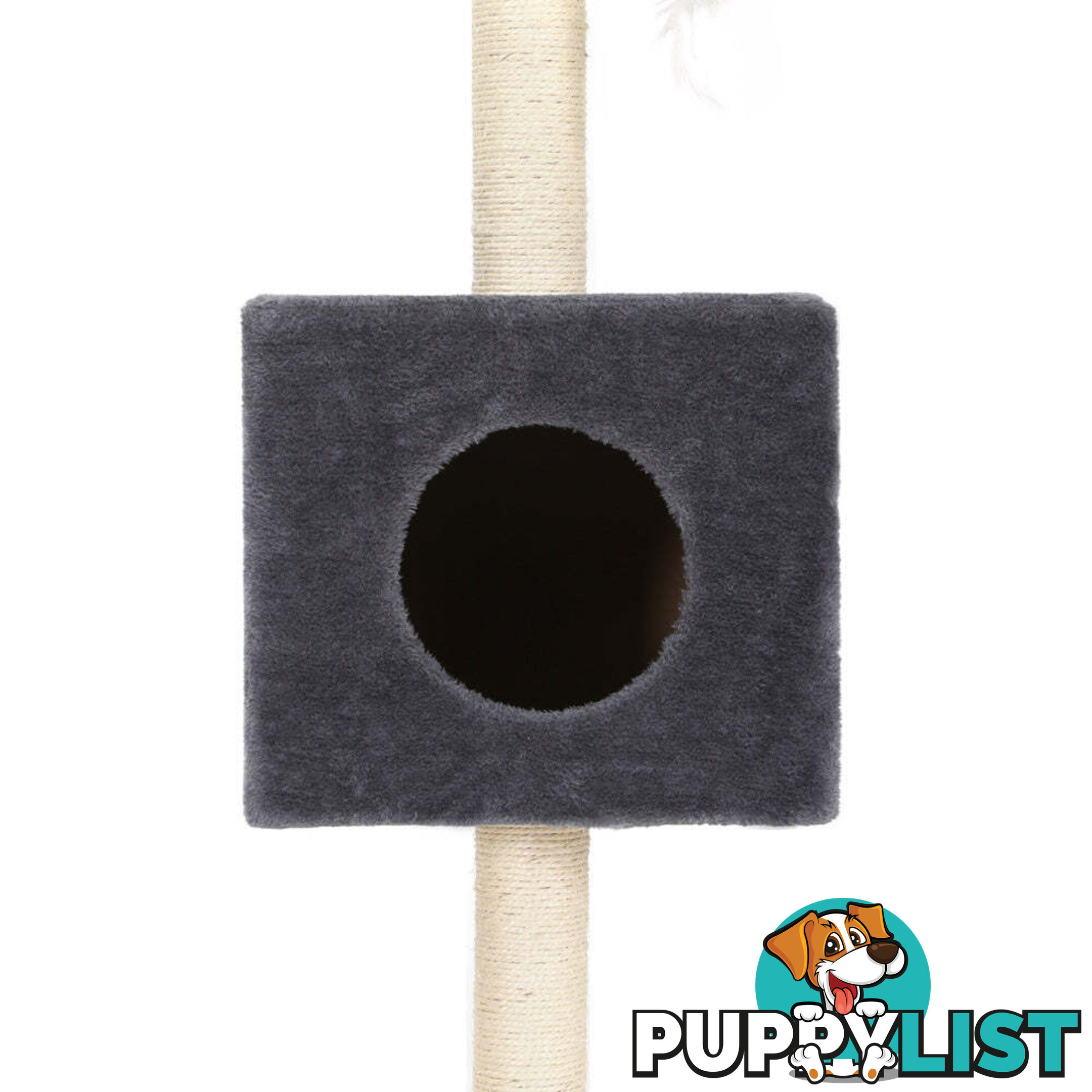 i.Pet Cat Tree 260cm Tower Scratching Post Scratcher Floor to Ceiling Cats Bed Dark Grey - PET-CAT-POLE-DKGR