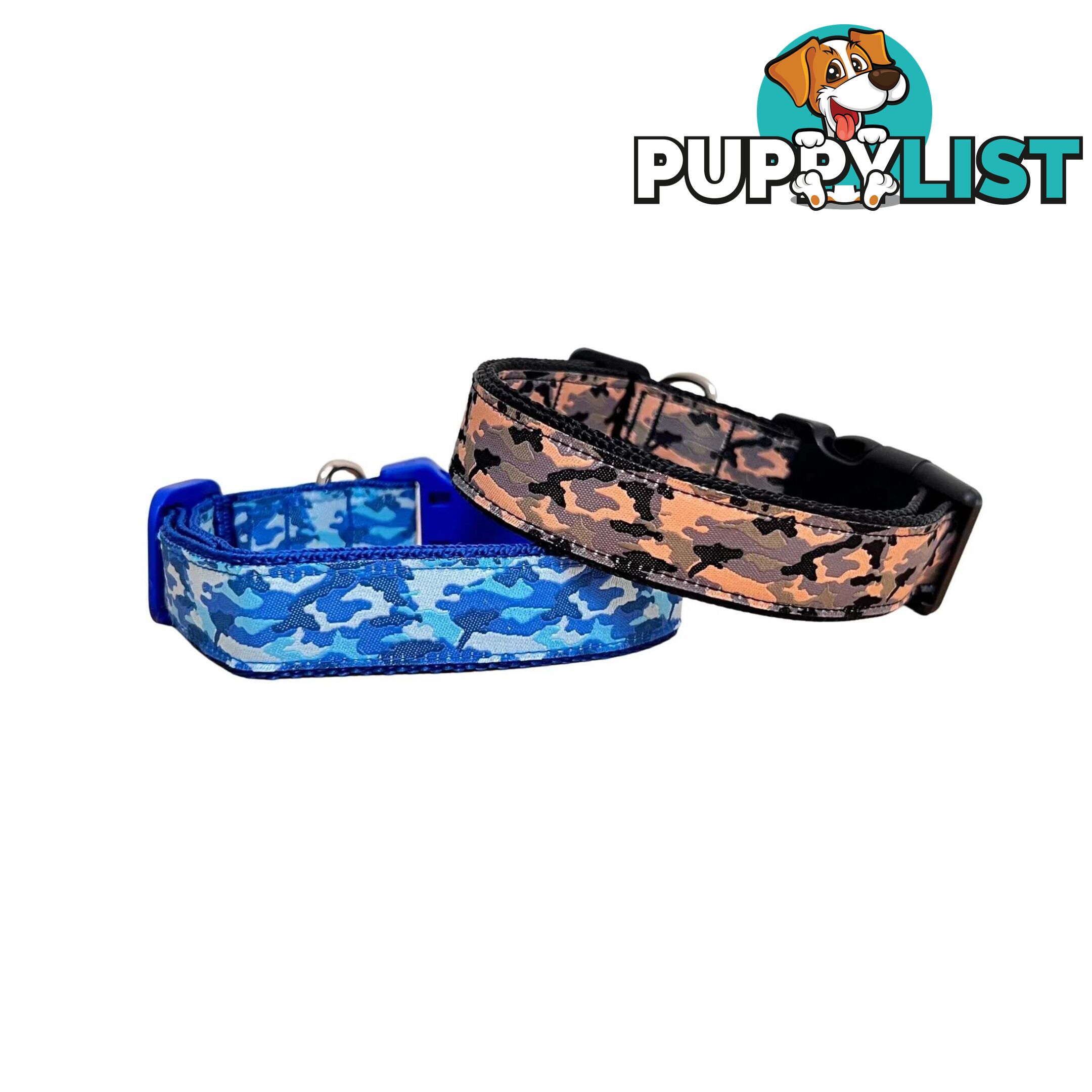 Camouflage Dog Collar - Hand Made by The Bark Side - TBSCAMSMLBLK