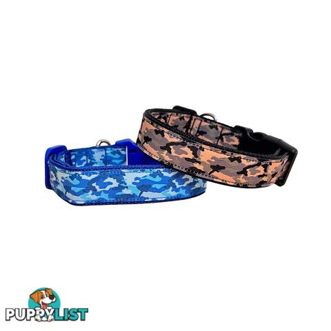 Camouflage Dog Collar - Hand Made by The Bark Side - TBSCAMSMLBLK