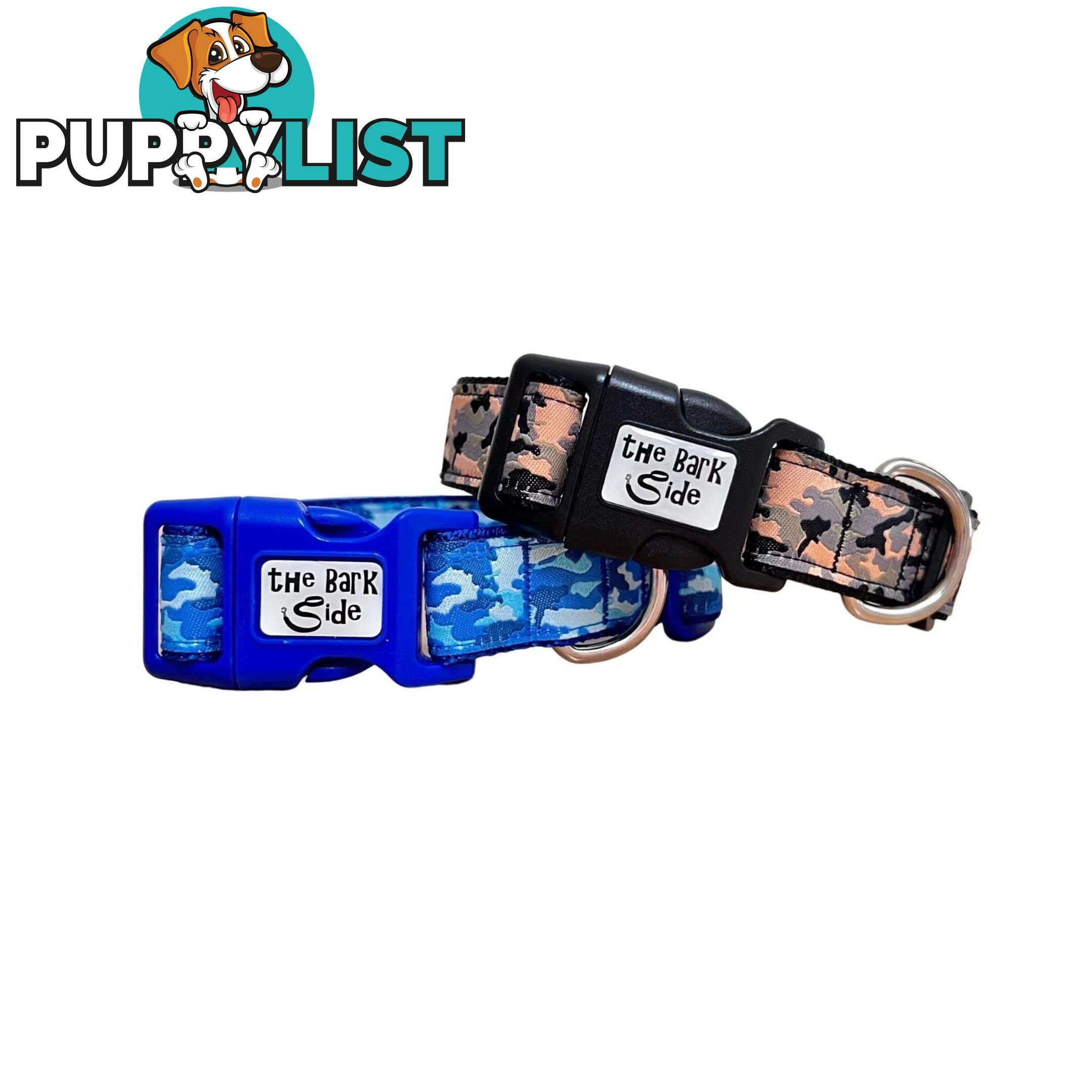 Camouflage Dog Collar - Hand Made by The Bark Side - TBSCAMSMLBLK