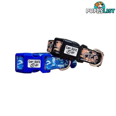 Camouflage Dog Collar - Hand Made by The Bark Side - TBSCAMSMLBLK