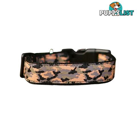 Camouflage Dog Collar - Hand Made by The Bark Side - TBSCAMSMLBLK