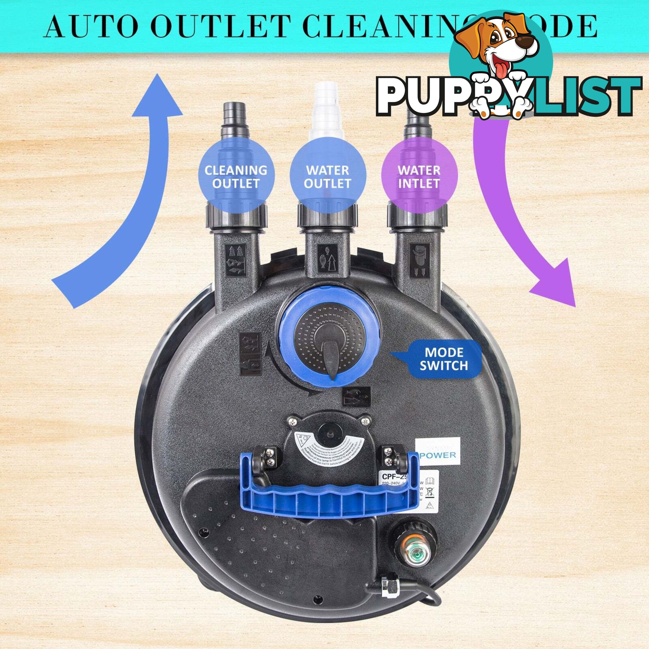 Combo Aquarium Garden Filter 10000L/H + Submersible Water Pump 16000L/H - V274-AQ-CPF250-CTP16000