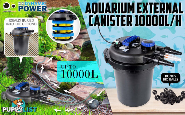 Combo Aquarium Garden Filter 10000L/H + Submersible Water Pump 16000L/H - V274-AQ-CPF250-CTP16000