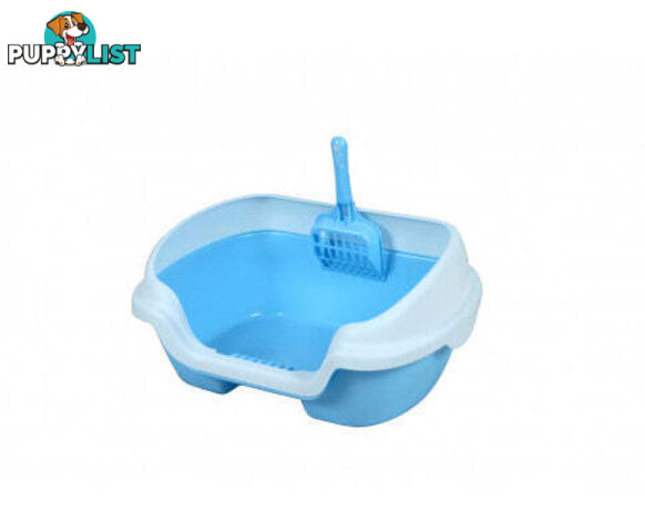 YES4PETS Small Portable Cat Litter Box Tray with Scoop - V278-MSP-0001-BLUE