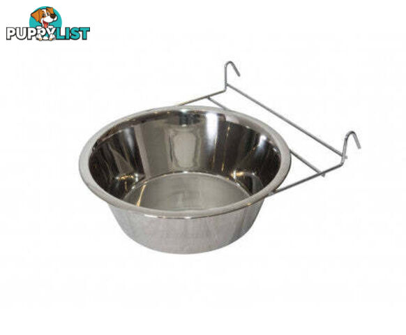 YES4PETS 2 x Stainless Steel Water/Food Bowl for Chicken Coop, Rabbit, Bird, Dog or Cat - V278-2-X-96-OZ-HOOK-BOWL