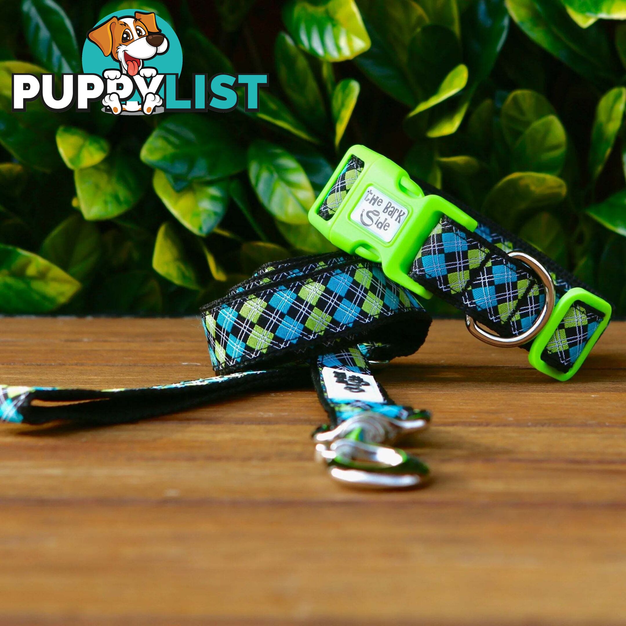 Tartan Dog Collar / XS - L - Hand Made by The Bark Side - TBSTARMEDGRN