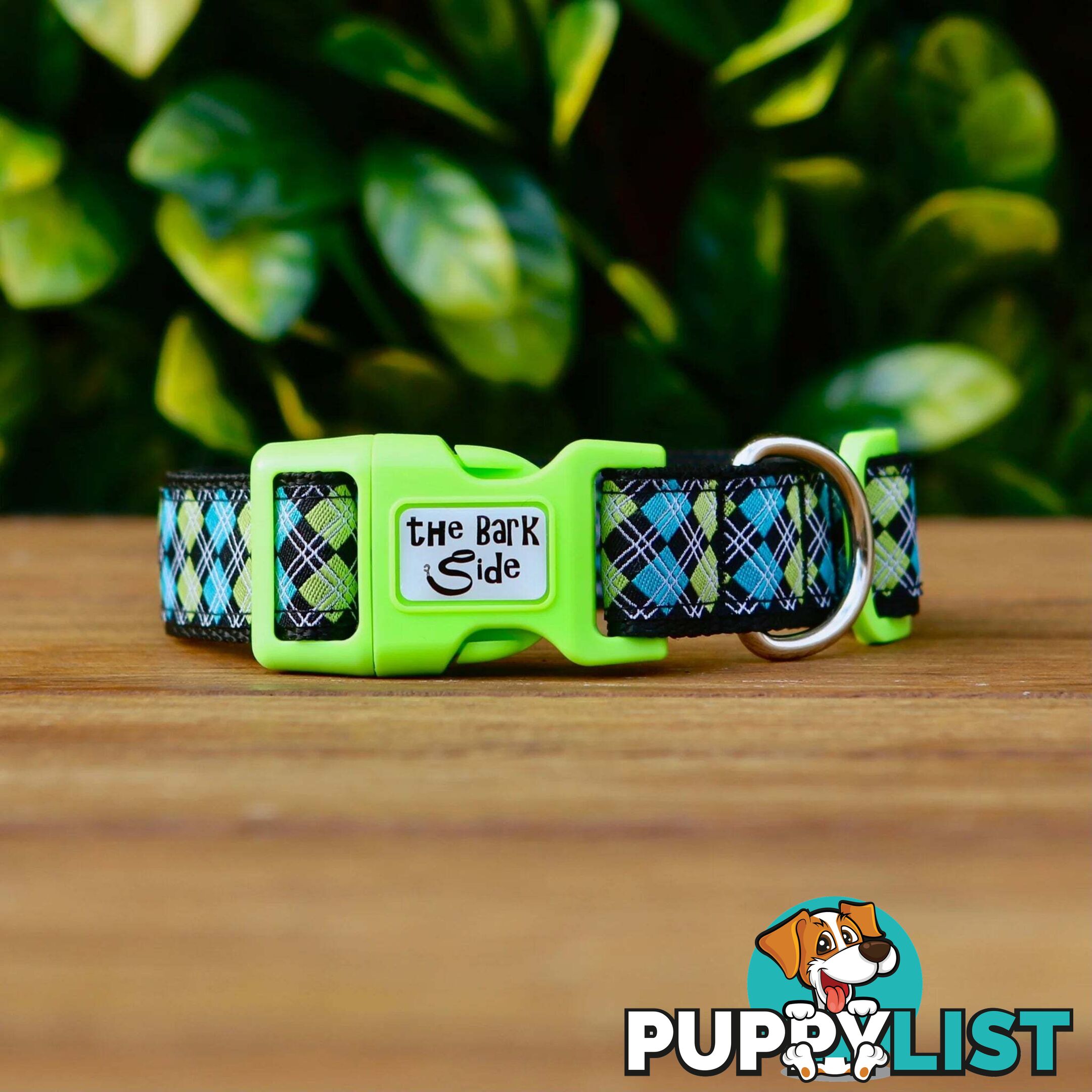 Tartan Dog Collar / XS - L - Hand Made by The Bark Side - TBSTARMEDGRN