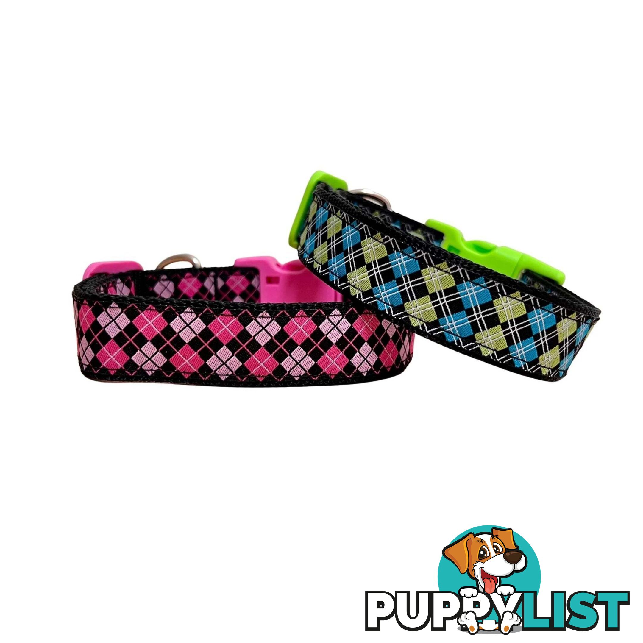 Tartan Dog Collar / XS - L - Hand Made by The Bark Side - TBSTARMEDGRN