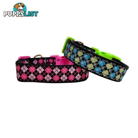 Tartan Dog Collar / XS - L - Hand Made by The Bark Side - TBSTARMEDGRN