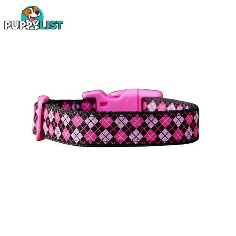 Tartan Dog Collar / XS - L - Hand Made by The Bark Side - TBSTARMEDGRN