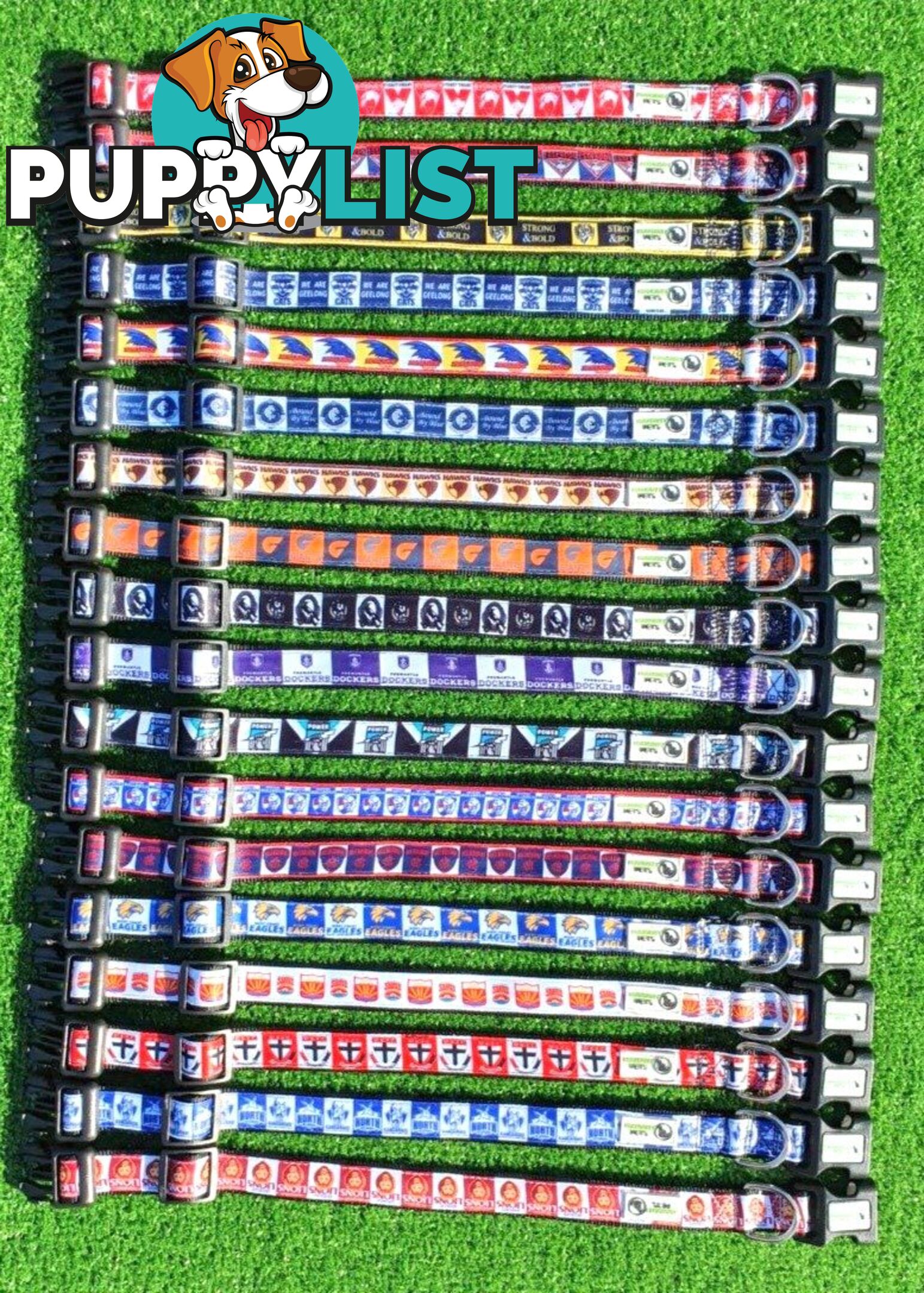 AFL Dog Collars, Footy - Aussie Rules - Moondidley Pets - MDPCOLAFLXSMD