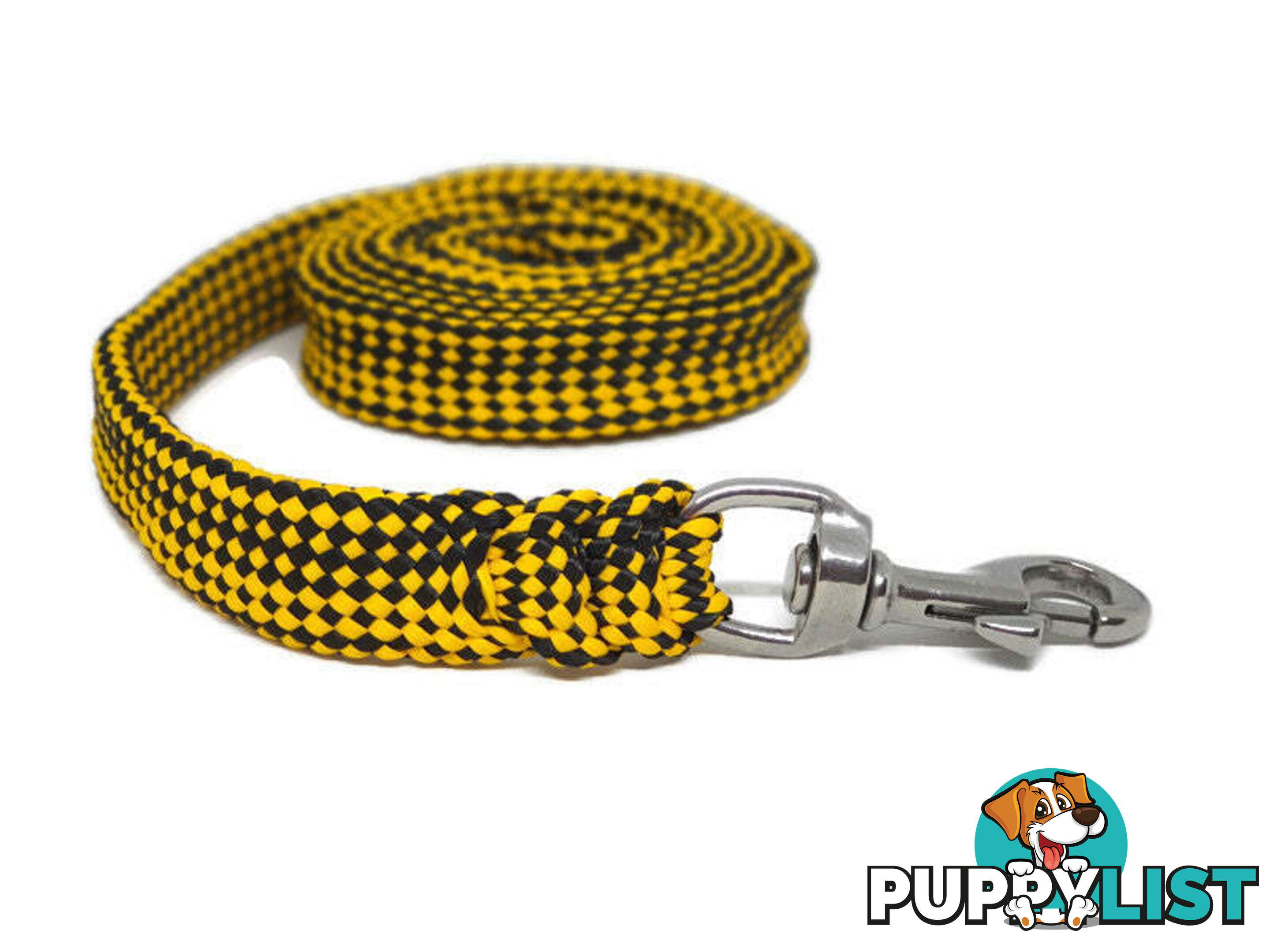 1.8m to 10m Long Dog Lead No Stitching Tough Yarnix 20mm Wide - YNXLD201.8BRBLUYEL