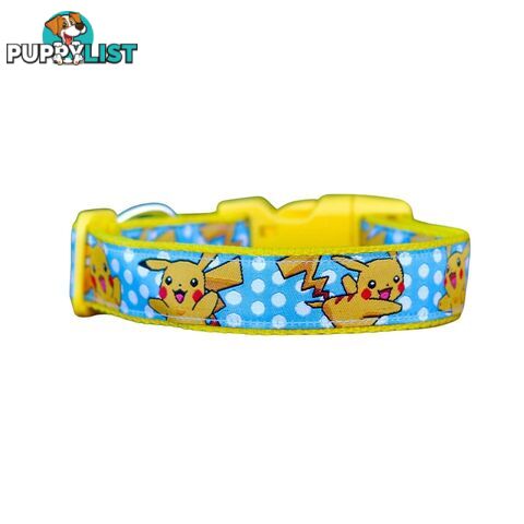 Pikachu Dog Collar / Pokemon - Hand Made by The Bark Side - TBSPIKSM