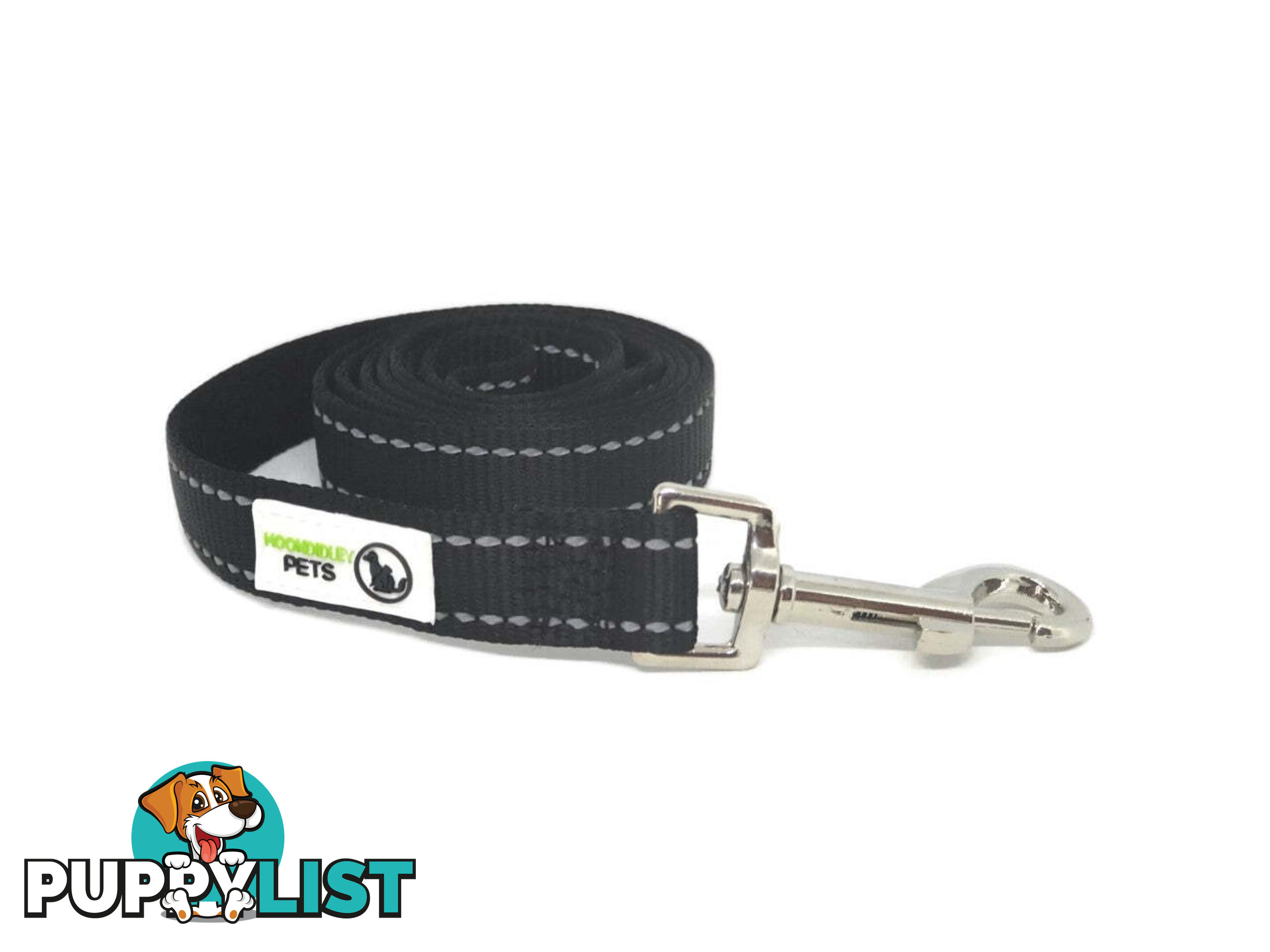 60cm Short Dog Lead Nyon w/Reflective Stitching - Moondidley Pets - MDPLDREFPUR2060