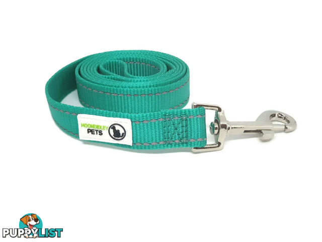 60cm Short Dog Lead Nyon w/Reflective Stitching - Moondidley Pets - MDPLDREFPUR2060