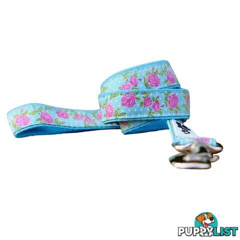 Rose Dog Lead / Dog Leash - Hand Made by The Bark Side - TBSLDROSBLU201.8