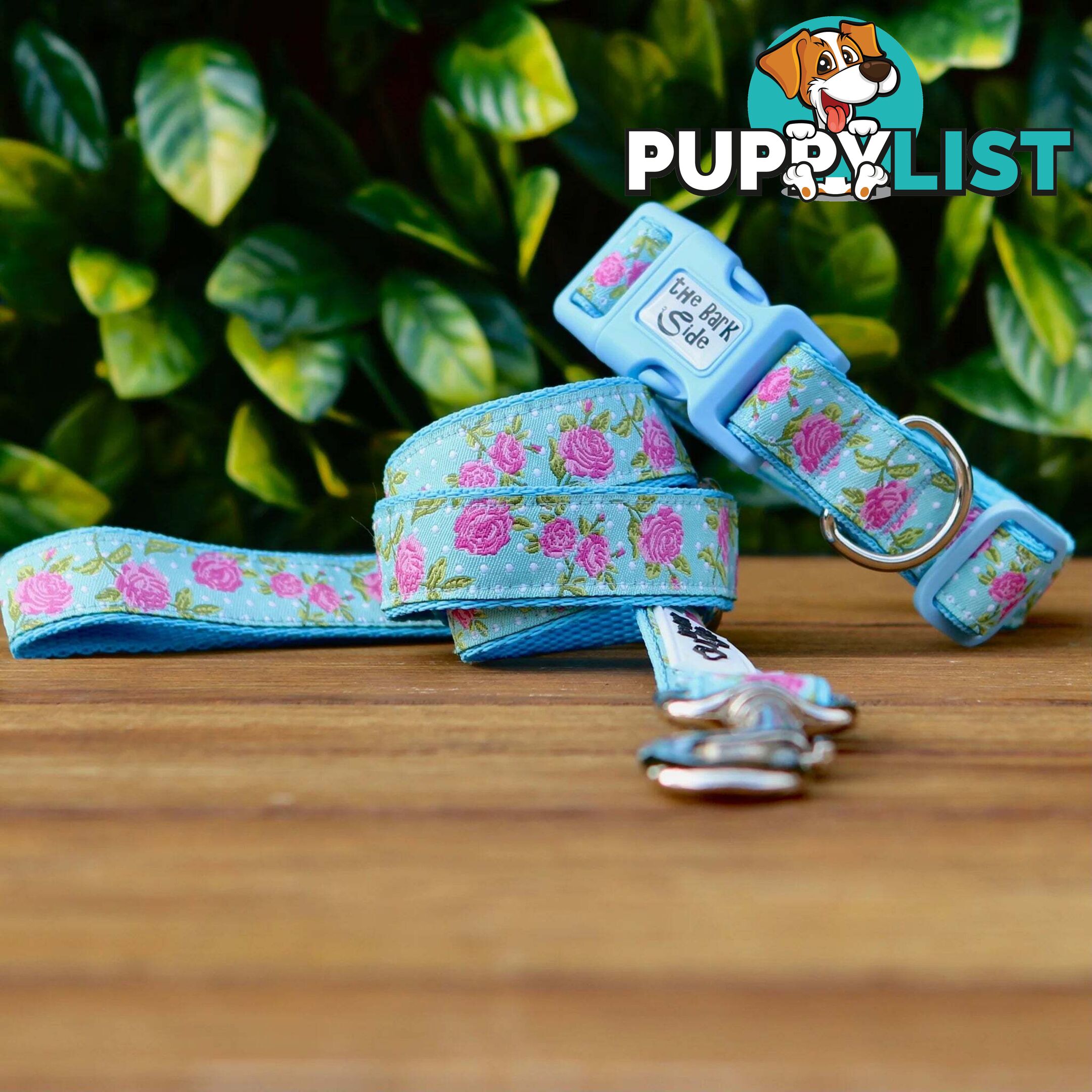 Rose Dog Lead / Dog Leash - Hand Made by The Bark Side - TBSLDROSBLU201.8