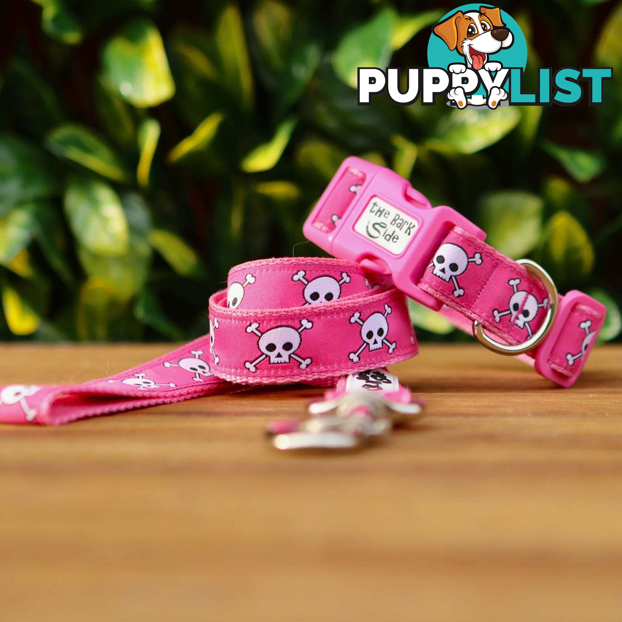Pink Skulls Dog Lead / Dog Leash - Hand Made by The Bark Side - TBSLDSKU201.5