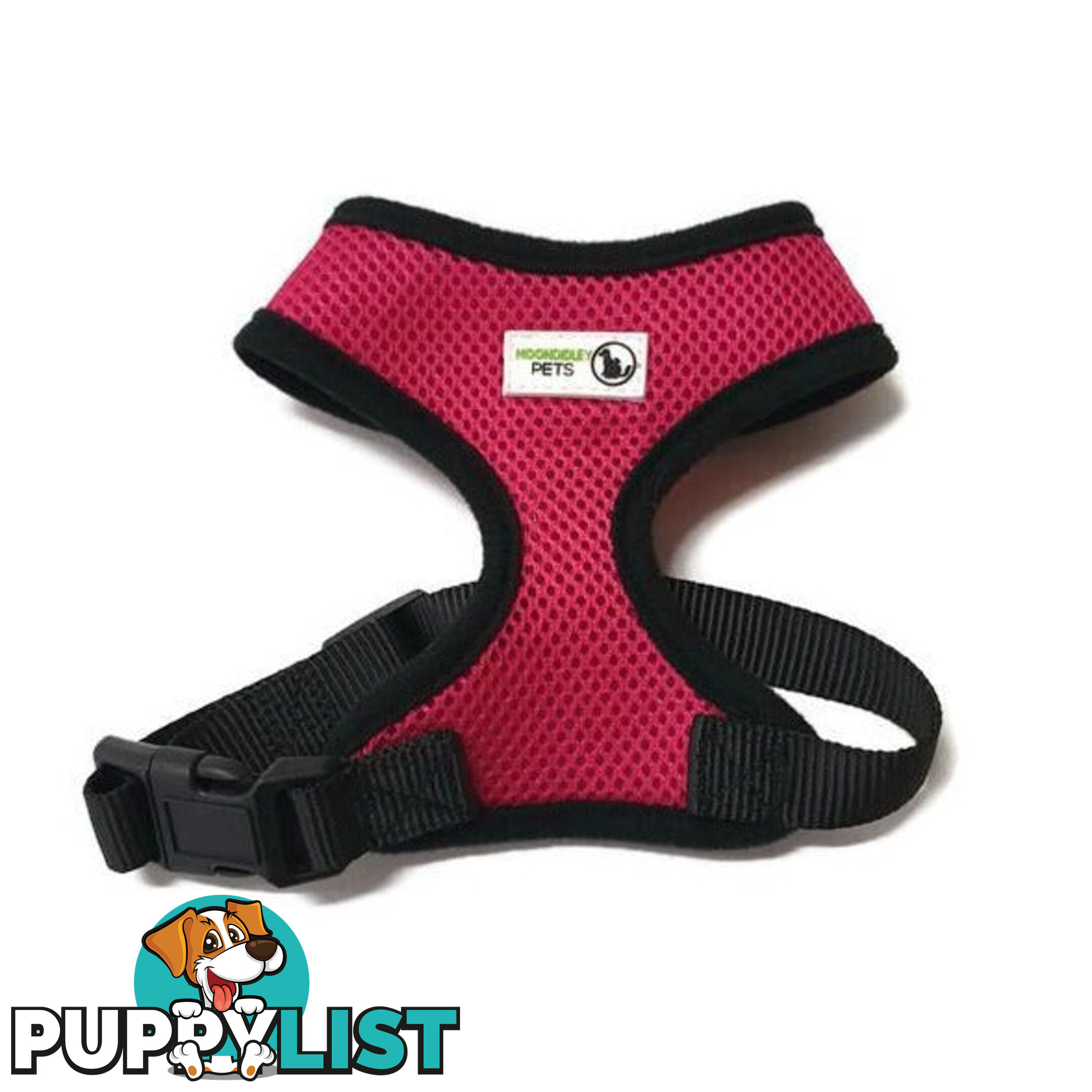 Pet Harness Soft Air Mesh Padded Adjustable  - Moondidley Pets - MDPHARMESXSGRN