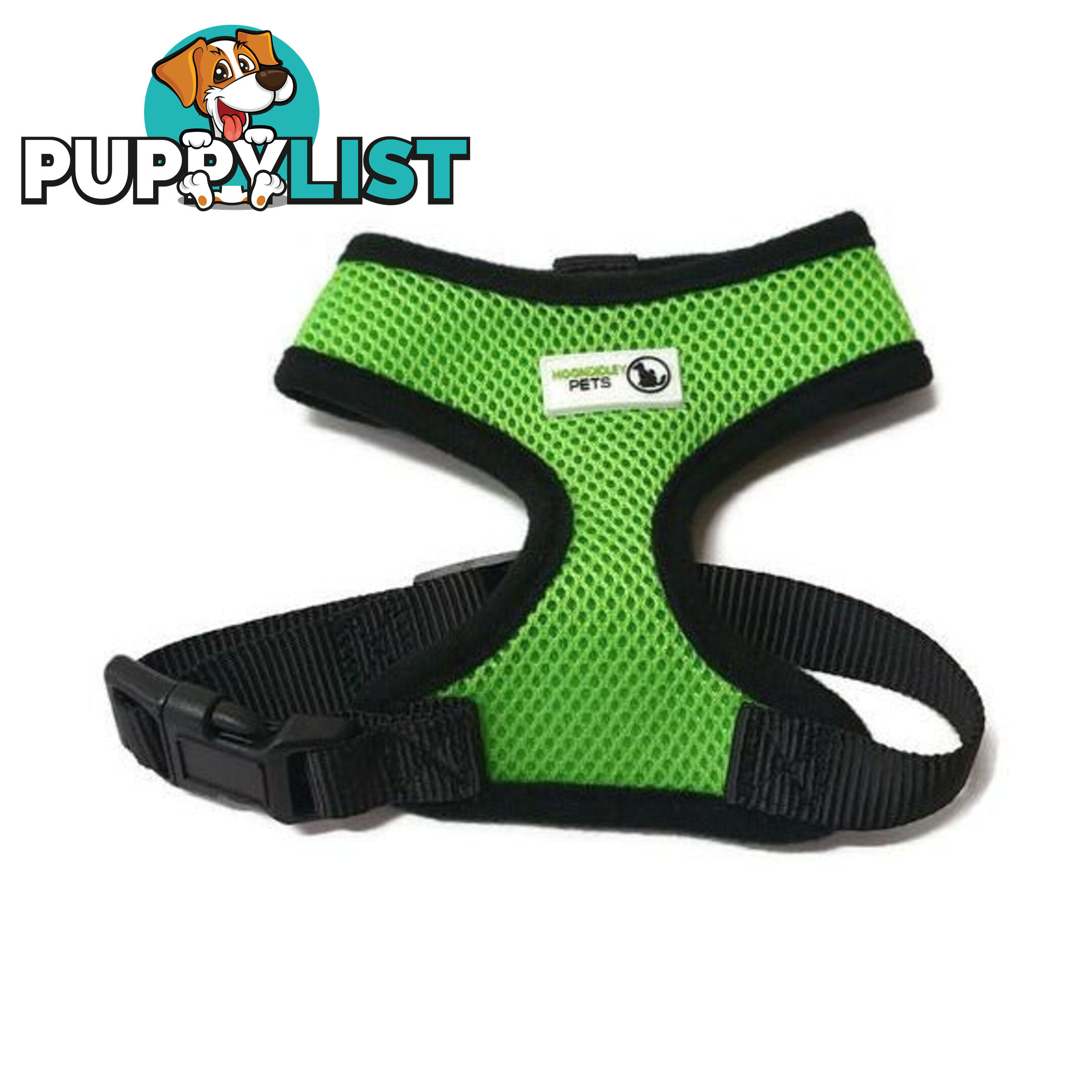 Pet Harness Soft Air Mesh Padded Adjustable  - Moondidley Pets - MDPHARMESXSGRN