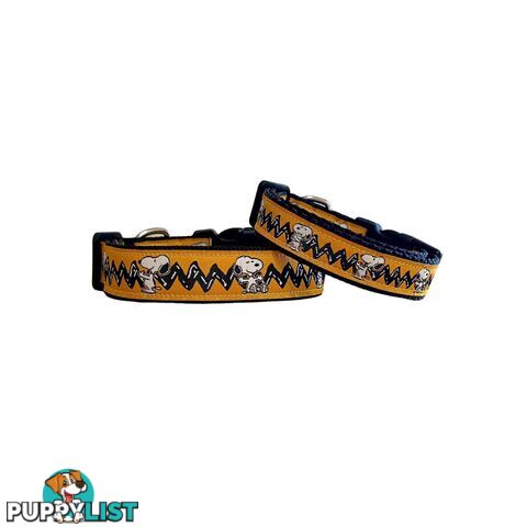 Snoopy Dog Collar - Hand Made by The Bark Side - TBSSNOOPXS