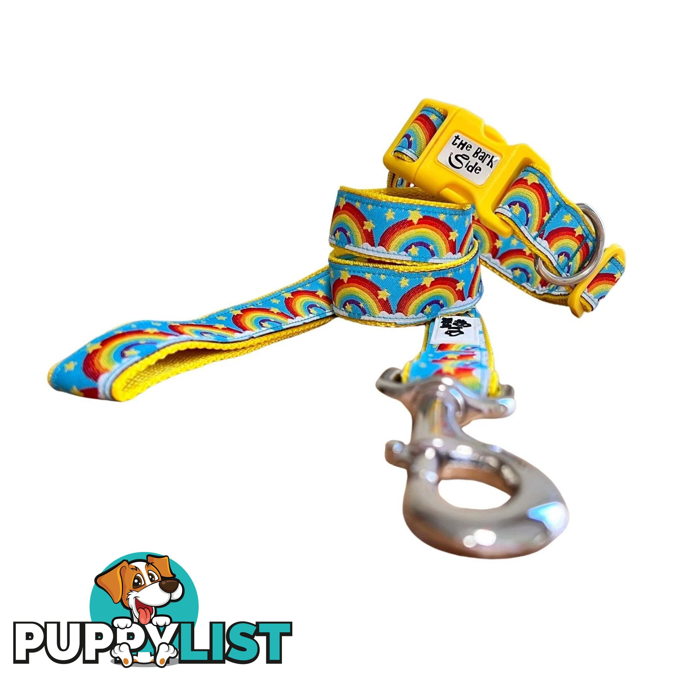 Rainbow Dog Lead / Dog Leash - Hand Made by The Bark Side - TBSLDRAIYEL201.8