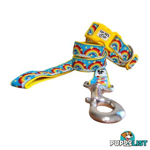 Rainbow Dog Lead / Dog Leash - Hand Made by The Bark Side - TBSLDRAIYEL201.8