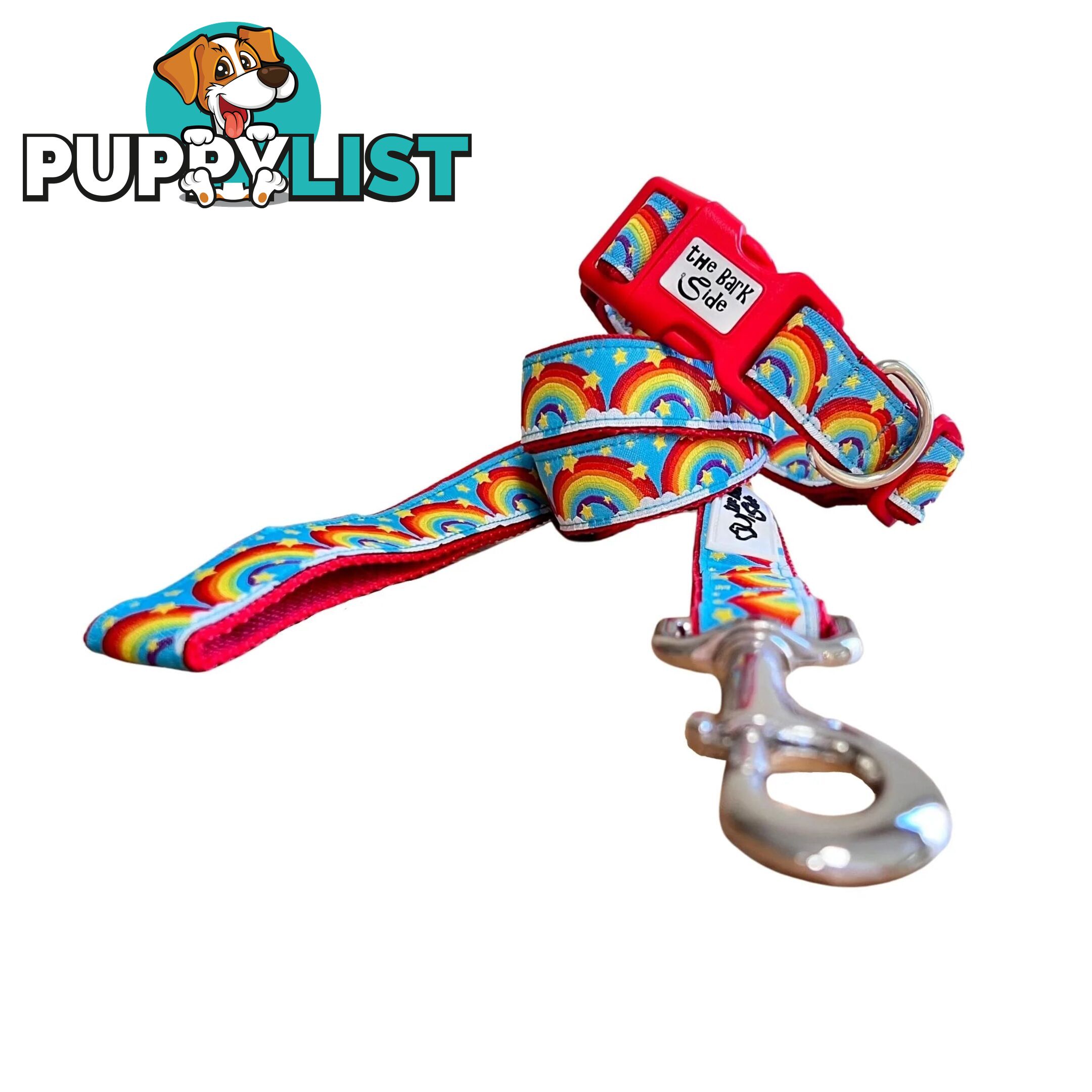 Rainbow Dog Lead / Dog Leash - Hand Made by The Bark Side - TBSLDRAIYEL201.8