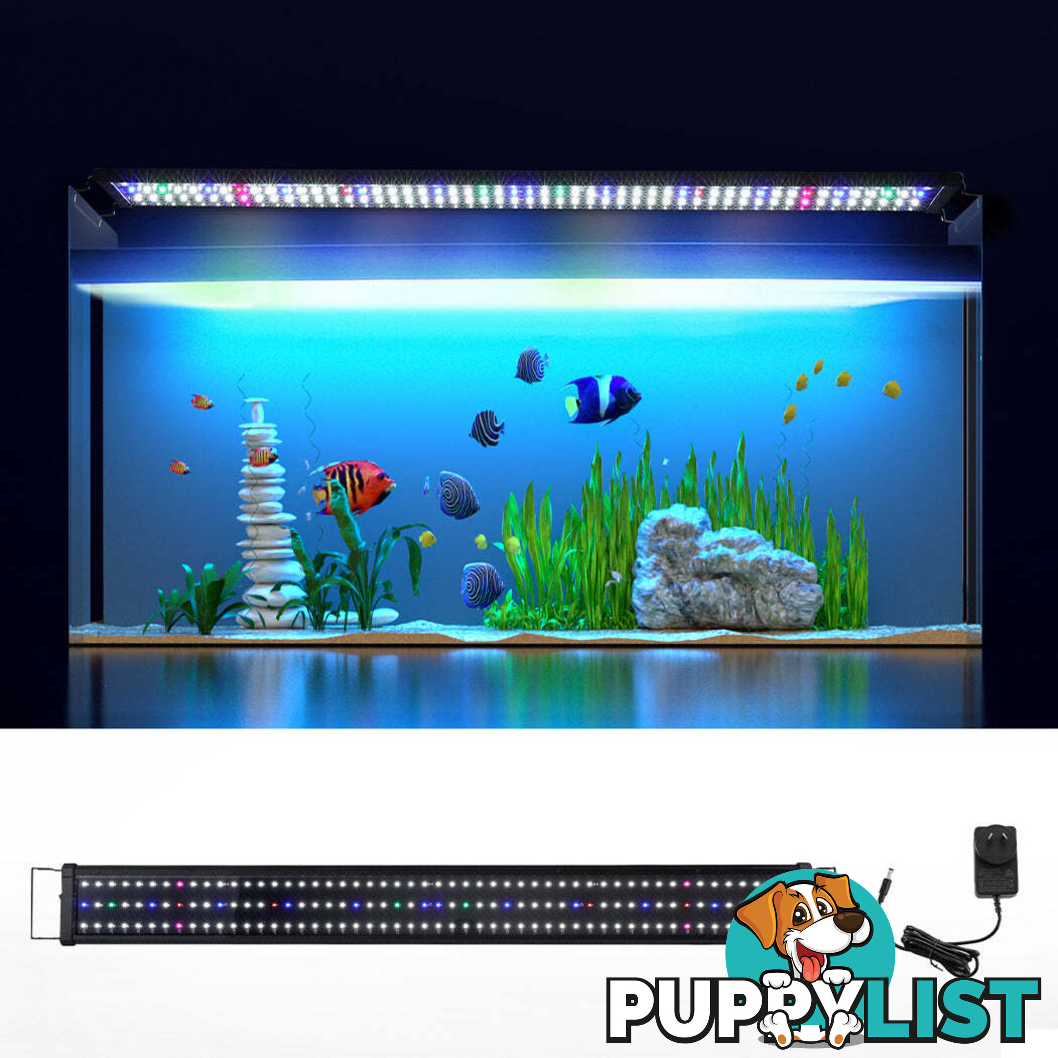i.Pet Aquarium Light Full Spectrum 120CM Aqua Plant Fish Tank Lamp - AQUAR-LT-120-BK