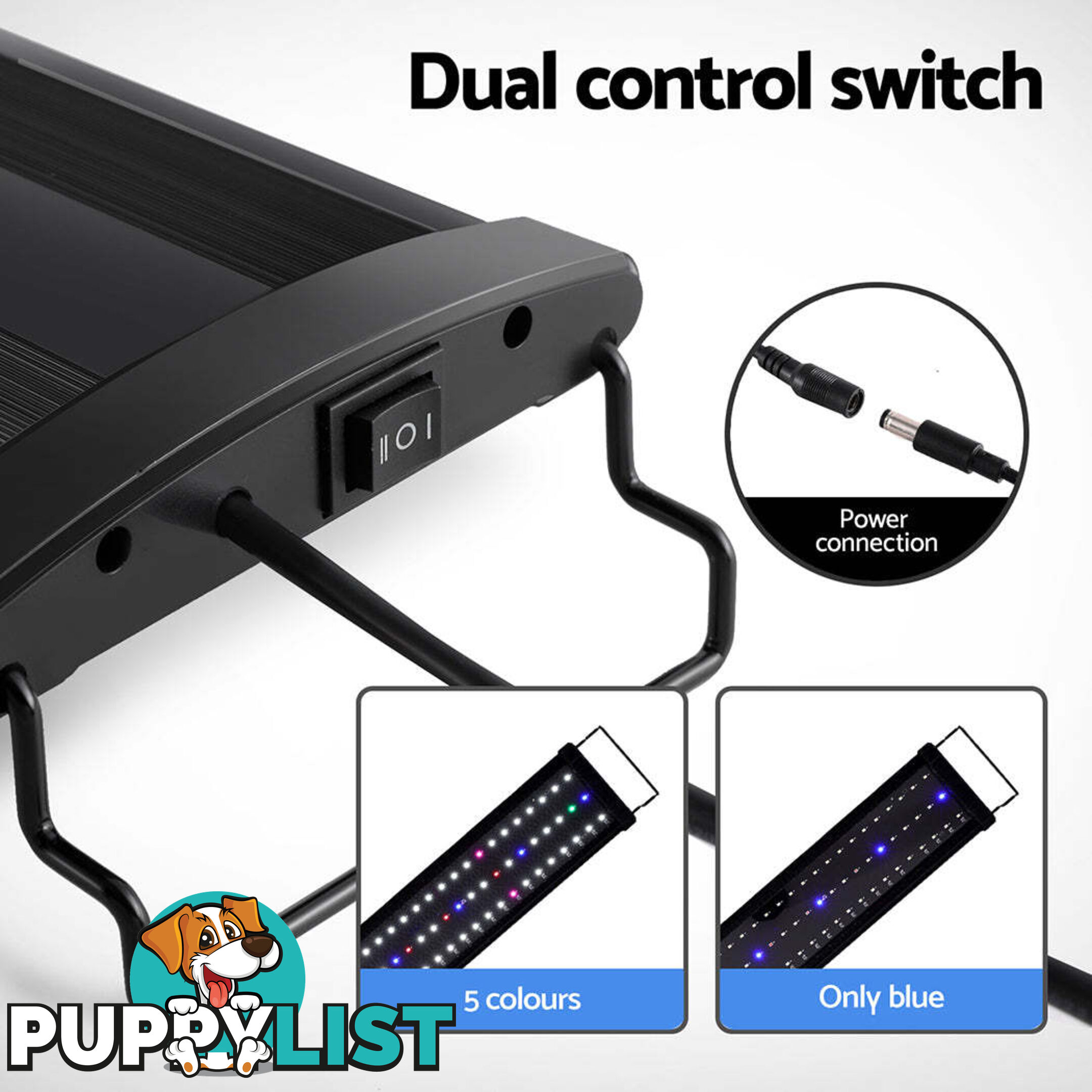 i.Pet Aquarium Light Full Spectrum 120CM Aqua Plant Fish Tank Lamp - AQUAR-LT-120-BK