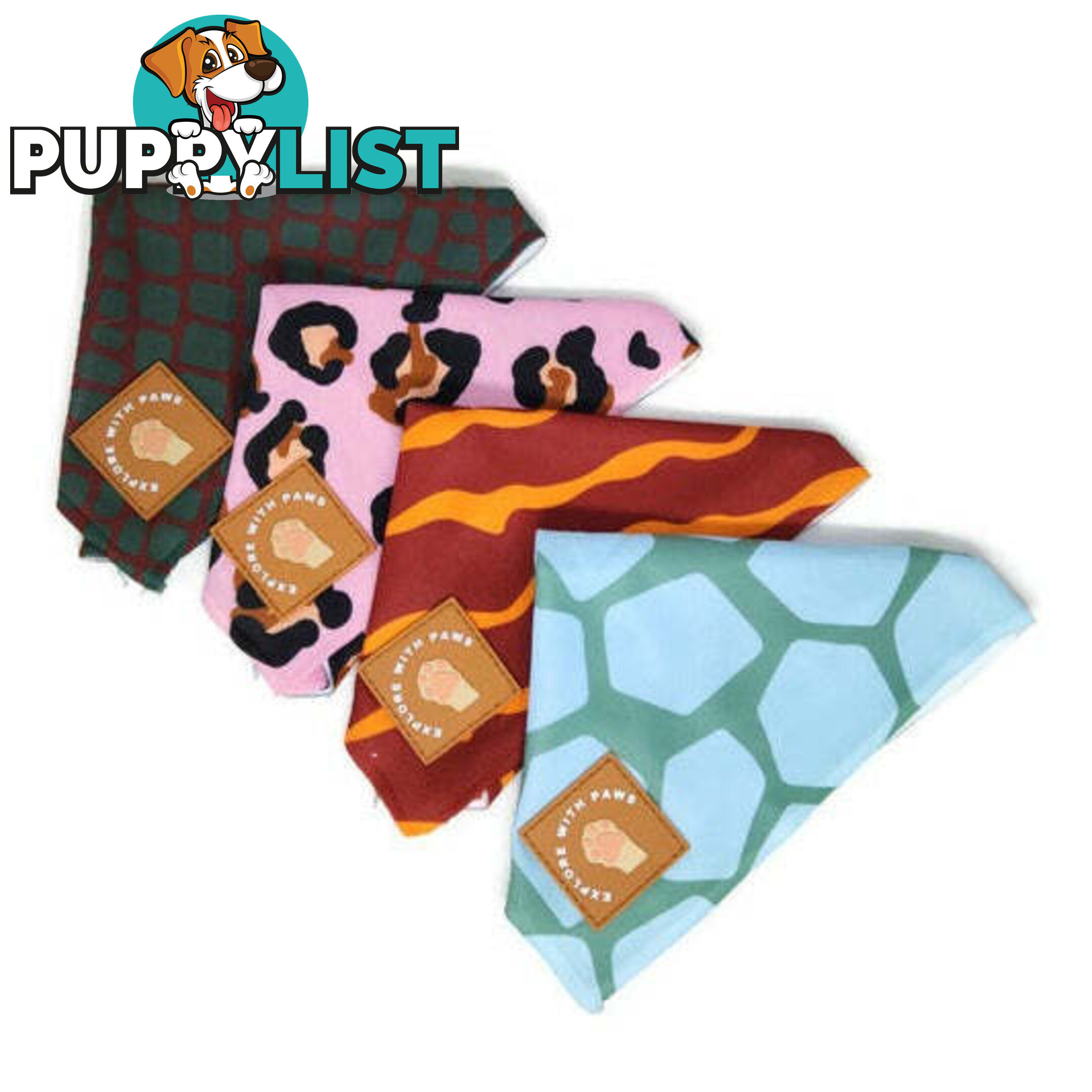 Designer Dog Bandana's by Explore with Paws - EWPBANMPNK