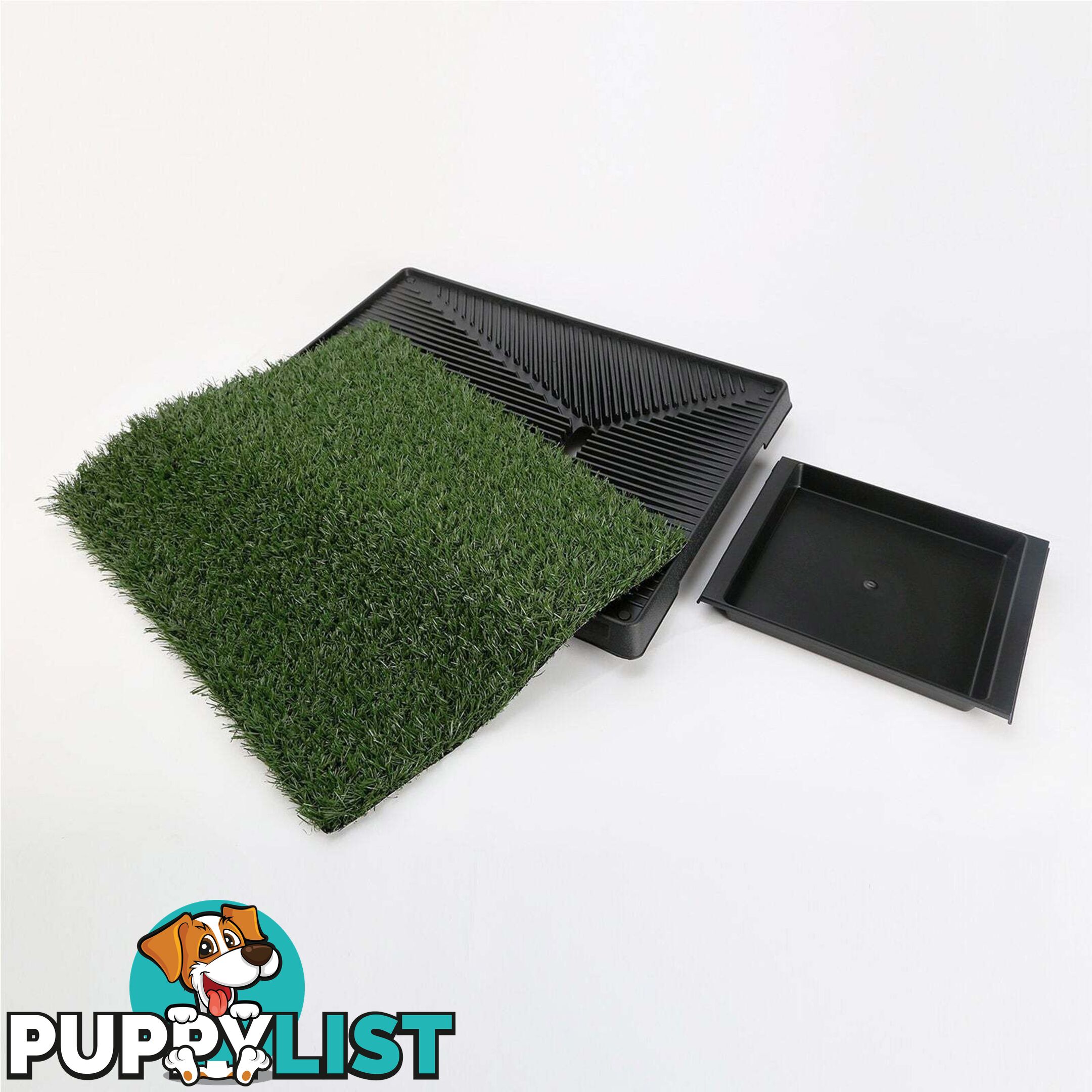 Pet Dog Potty Tray Training Toilet + 1 Grass Mat 63cm x 50cm - V274-PET-HH208A-1MAT