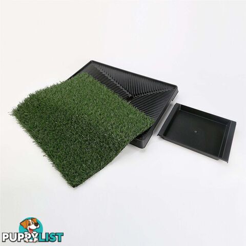 Pet Dog Potty Tray Training Toilet + 1 Grass Mat 63cm x 50cm - V274-PET-HH208A-1MAT