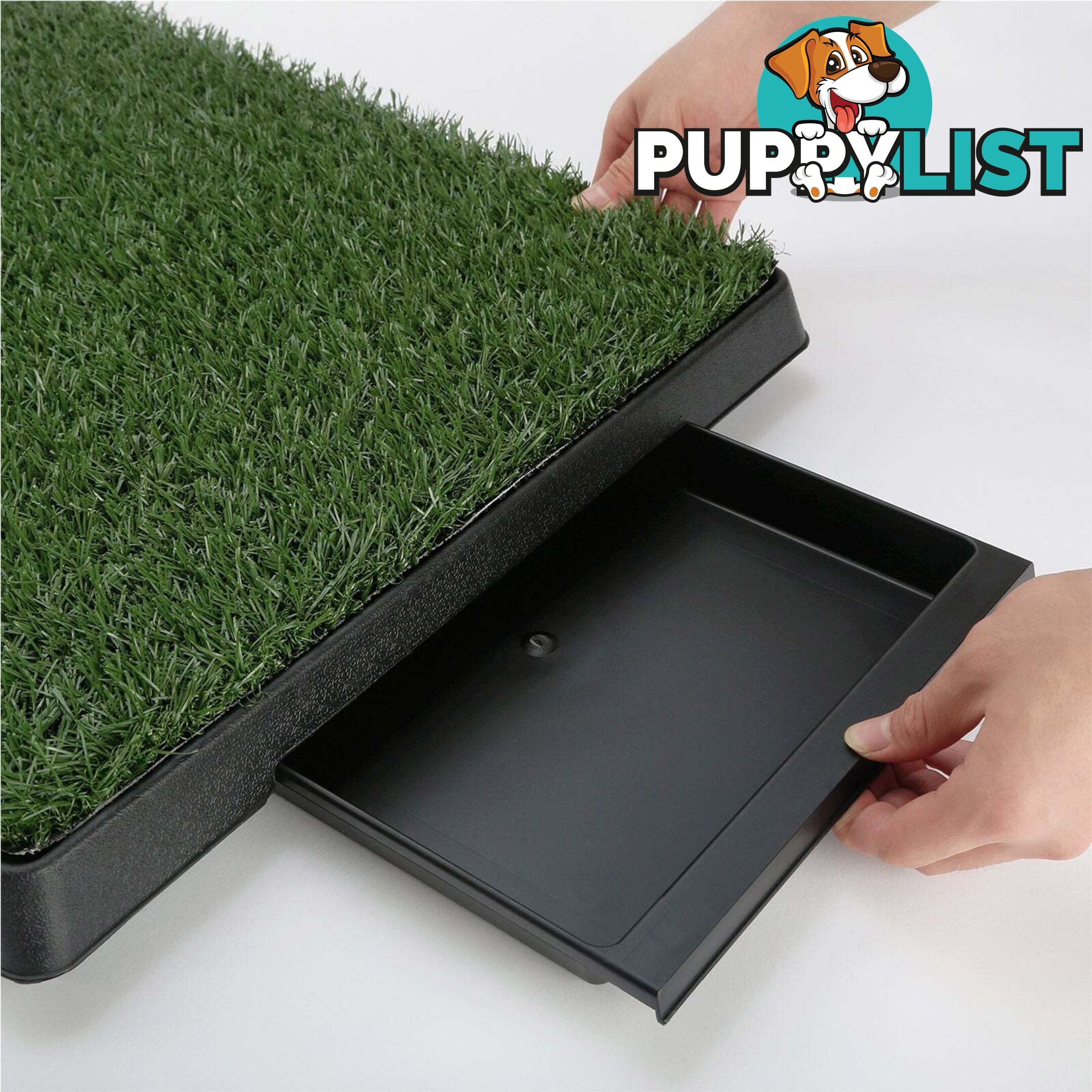 Pet Dog Potty Tray Training Toilet + 1 Grass Mat 63cm x 50cm - V274-PET-HH208A-1MAT