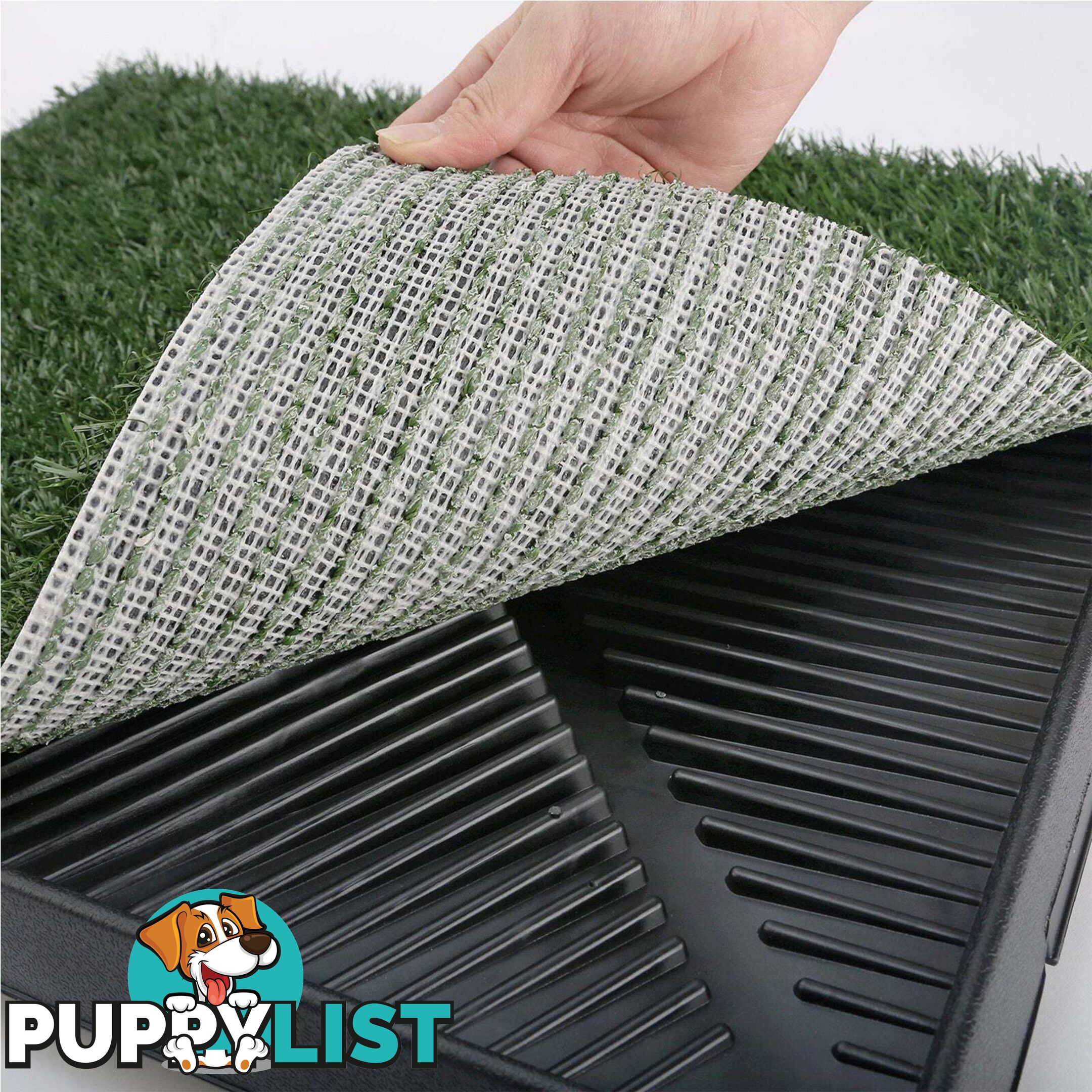 Pet Dog Potty Tray Training Toilet + 1 Grass Mat 63cm x 50cm - V274-PET-HH208A-1MAT