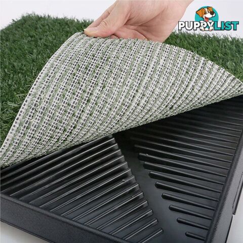 Pet Dog Potty Tray Training Toilet + 1 Grass Mat 63cm x 50cm - V274-PET-HH208A-1MAT