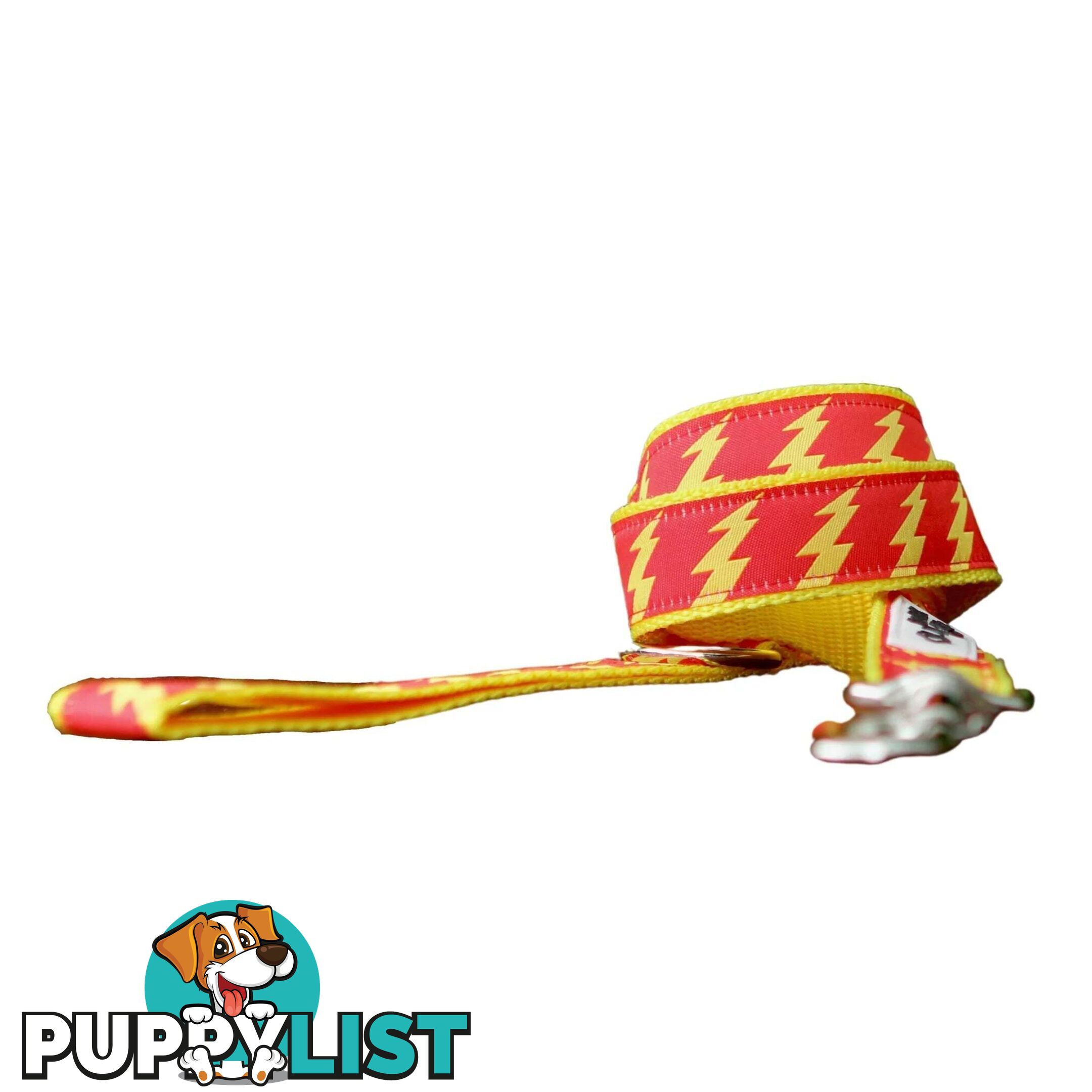 Lightning Bolt Dog Lead / Dog Leash - Hand Made by The Bark Side - TBSLDLIGYEL201.8