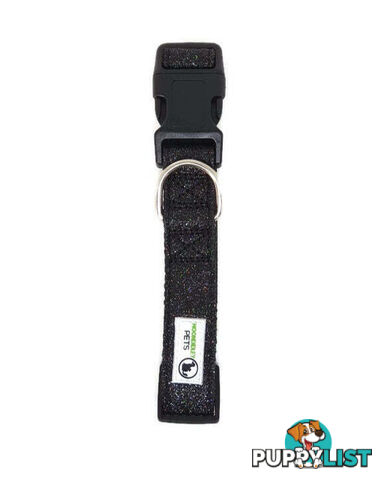 Bling Glitter Overlay Nylon Collar - Breakaway Buckle - Moondidley Pets - MDPCOLBLIMRED
