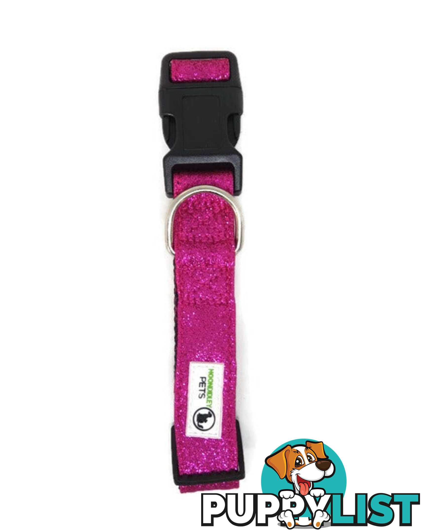 Bling Glitter Overlay Nylon Collar - Breakaway Buckle - Moondidley Pets - MDPCOLBLIMRED