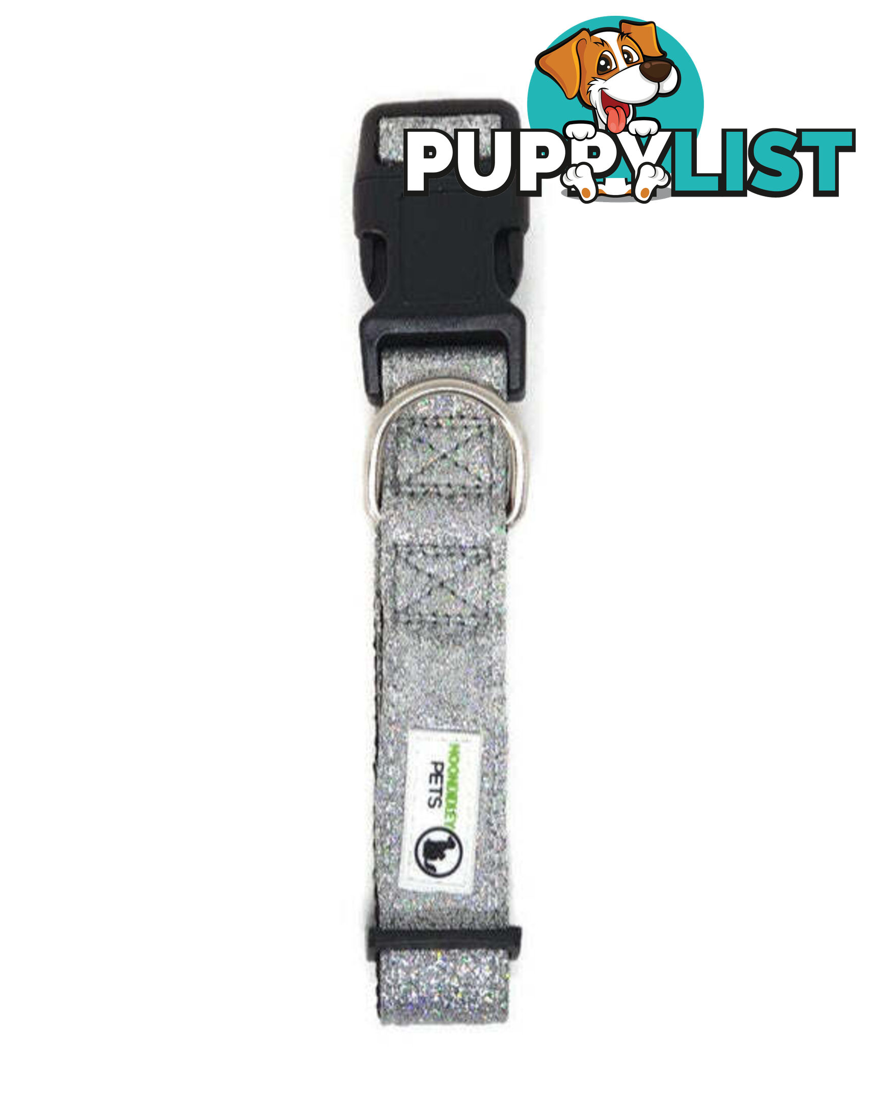 Bling Glitter Overlay Nylon Collar - Breakaway Buckle - Moondidley Pets - MDPCOLBLIMRED