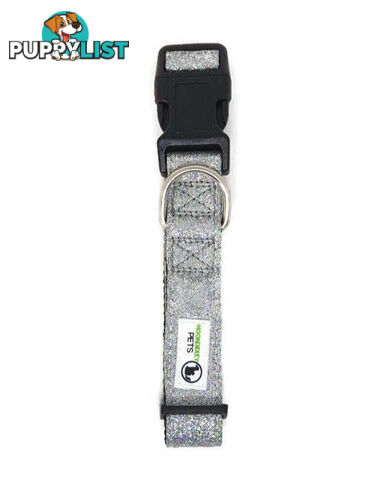 Bling Glitter Overlay Nylon Collar - Breakaway Buckle - Moondidley Pets - MDPCOLBLIMRED