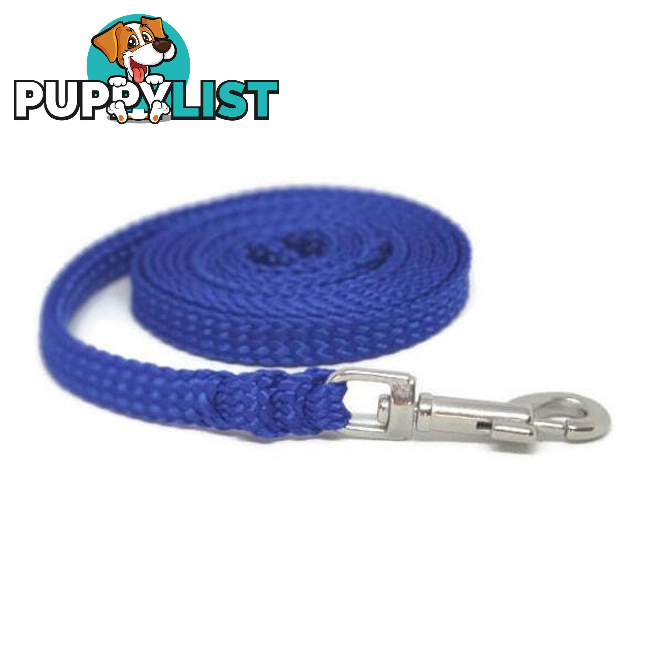 1.8m to 10m Long Dog Lead No Stitching Tough Yarnix 10mm Wide - YNXLD10-1.8-BL-BR